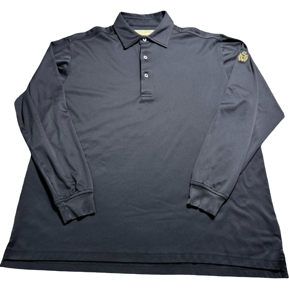 Donald Ross Sage Valley Golf Club Long Sleeve Polo Black Men's M Performance